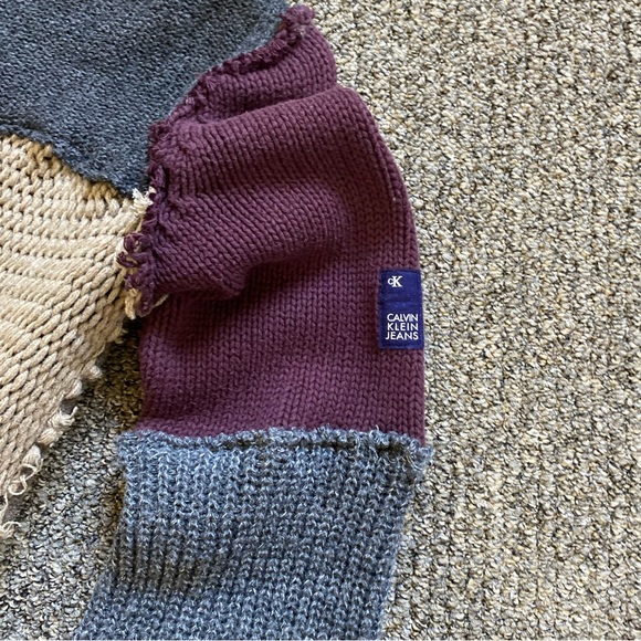 HANDMADE Recycled Repurposed Upcycled Long Sweater Boho Cozy Autumn Layers S/M - Picture 12 of 16